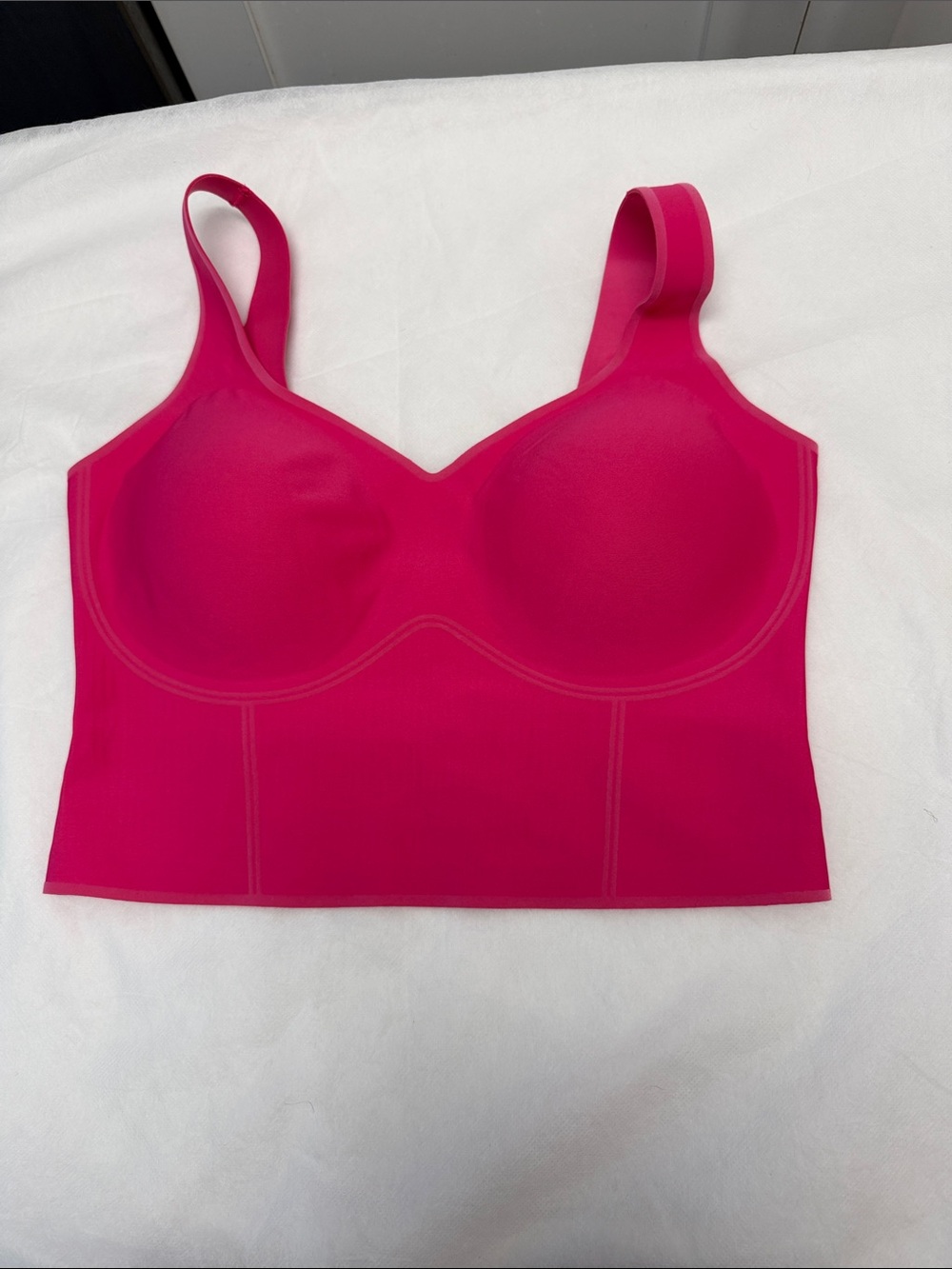 Seamless Longline Bra Top — Vibrant Pink